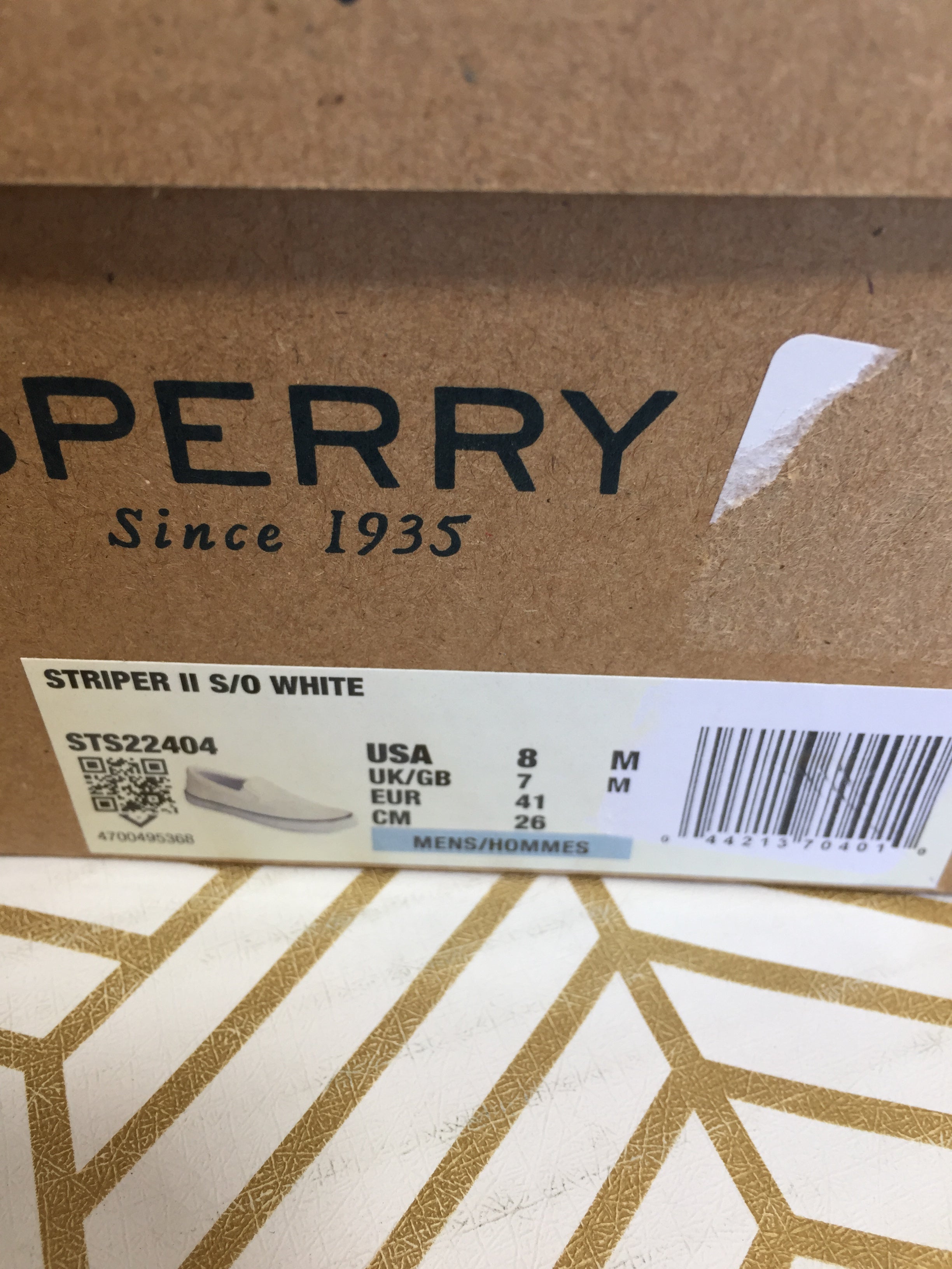 Sperry Men's Striper II Slip on Sneaker, White - US Size 8 (7881160130798)